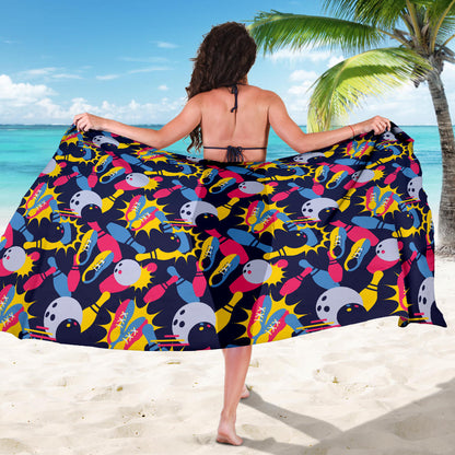 Bowling Pattern Print Design 02 Sarong Pareo Wrap