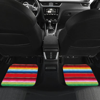 Serape Pattern Car Floor Mats Front Back