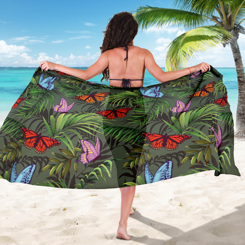Monarch Butterfly Pattern Print Design 04 Sarong Pareo Wrap