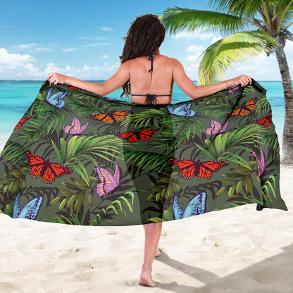 Monarch Butterfly Pattern Print Design 04 Sarong Pareo Wrap