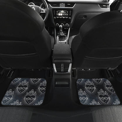 Christian Heart Tattoo Style Car Floor Mats Front Back