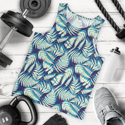Fern Leave Summer Print Pattern Men Tank Top
