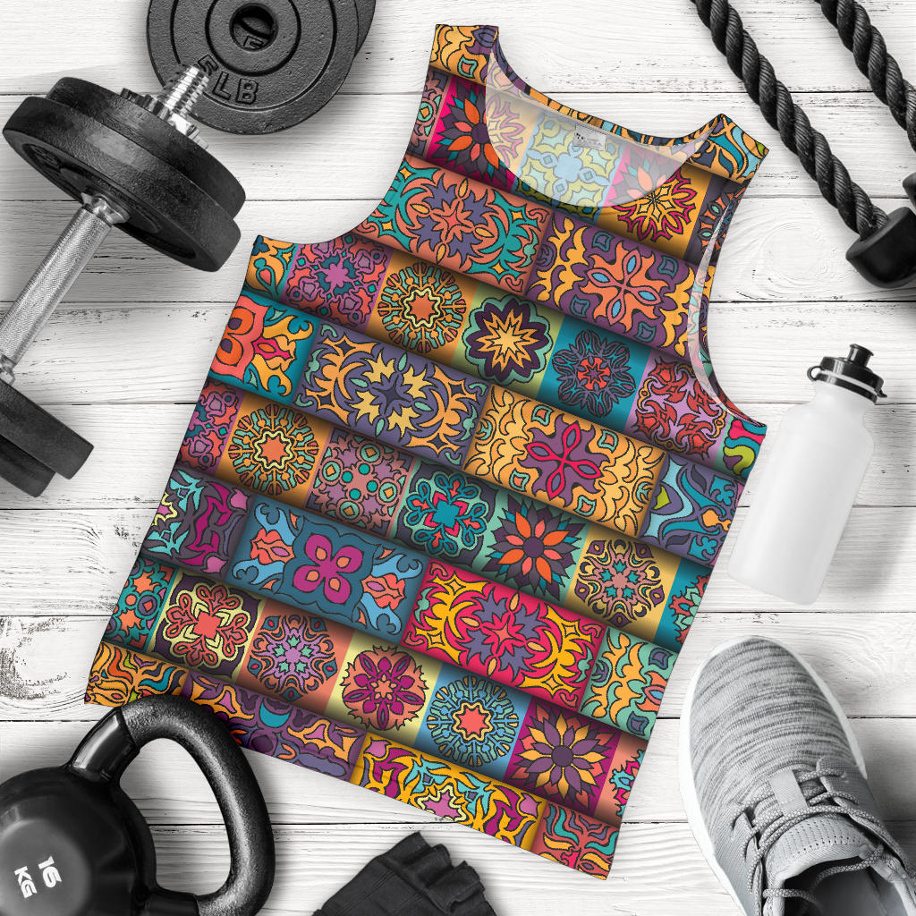 Mandala Style Design Print Men Tank Top