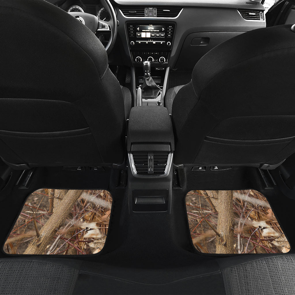 Camo Realistic Tree Forest Autumn Print Car Floor Mats Front Back