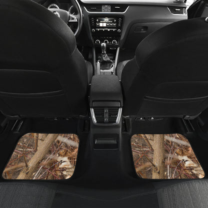 Camo Realistic Tree Forest Autumn Print Car Floor Mats Front Back