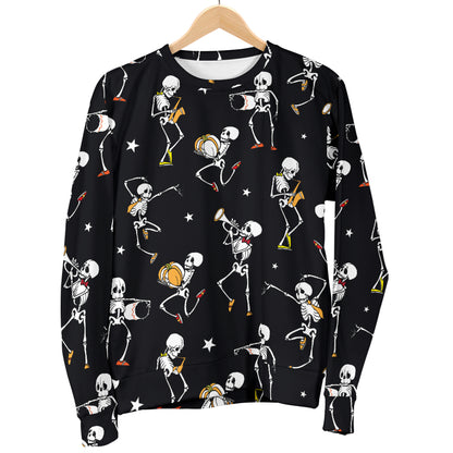 Skeleton Dance Print Men Long Sleeve Sweatshirt