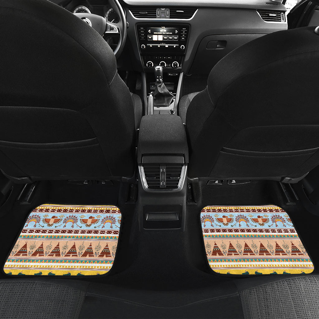 Native American Pattern Design Print Car Floor Mats Front Back