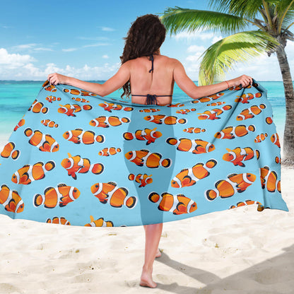 Clownfish Pattern Print Design 01 Sarong Pareo Wrap