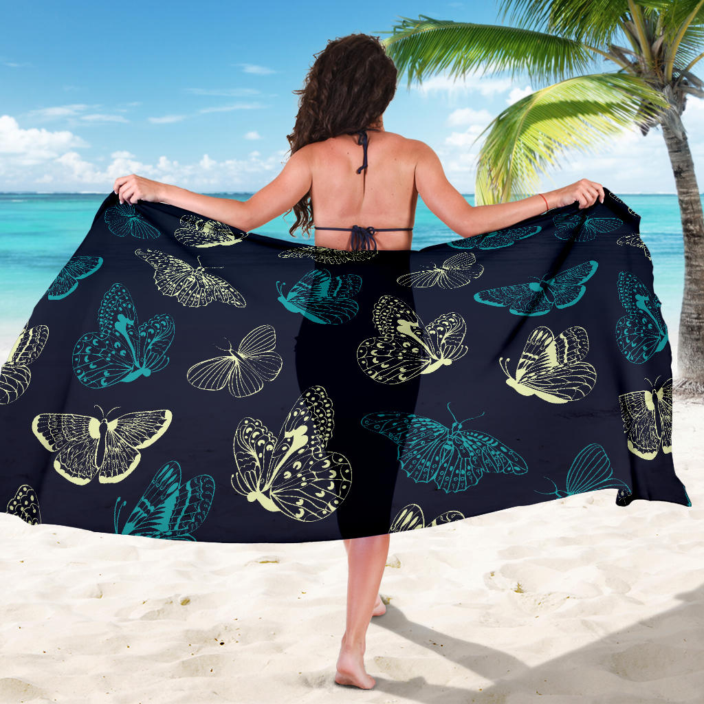 Monarch Butterfly Pattern Print Design 01 Sarong Pareo Wrap