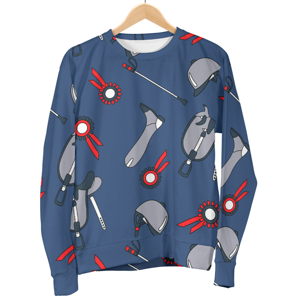 Equestrian Equipment Background Men Long Sleeve Sweatshirt
