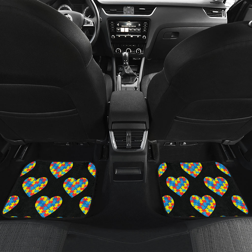 Autism Awareness Heart Design Print Car Floor Mats Front Back