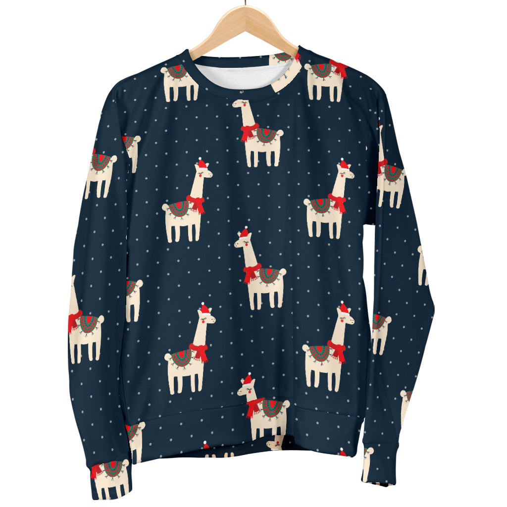 Llama with Polka Dot Themed Print Men Long Sleeve Sweatshirt