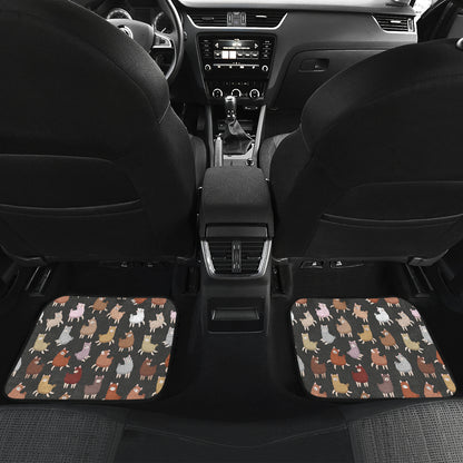 Alpaca Cute Design Themed Print Car Floor Mats Front Back
