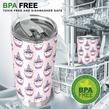 Cupcakes Unicorn Print Pattern Tumbler