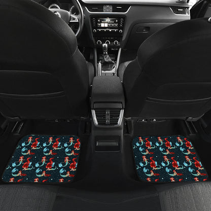 Mermaid Girl Themed Design Print Car Floor Mats Front Back