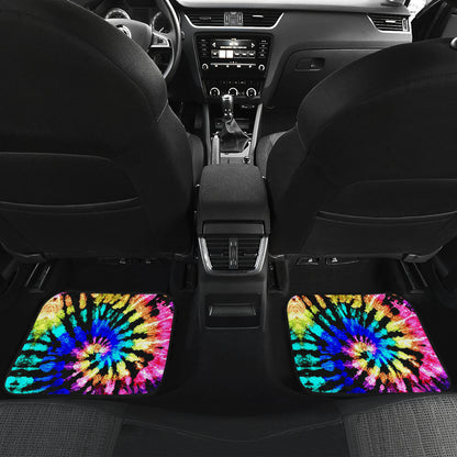 Tie Dye Rainbow Design Print Car Floor Mats Front Back