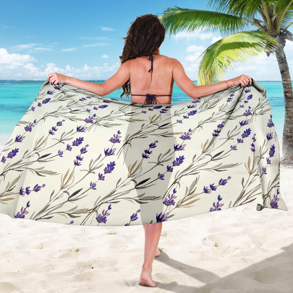 Lavender Pattern Print Design 01 Sarong Pareo Wrap