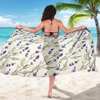 Lavender Pattern Print Design 01 Sarong Pareo Wrap