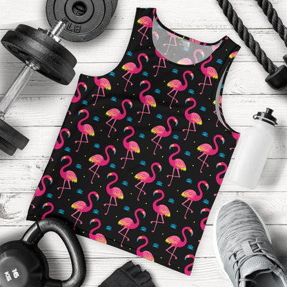 Flamingo Pink Neon Print Pattern Men Tank Top