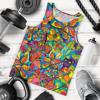 Psychedelic Trippy Flower Print Men Tank Top