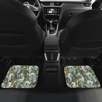 Koala Pattern Design Print Car Floor Mats Front Back