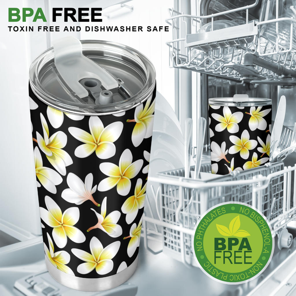 Yellow Plumeria Hawaiian Flowers Tumbler