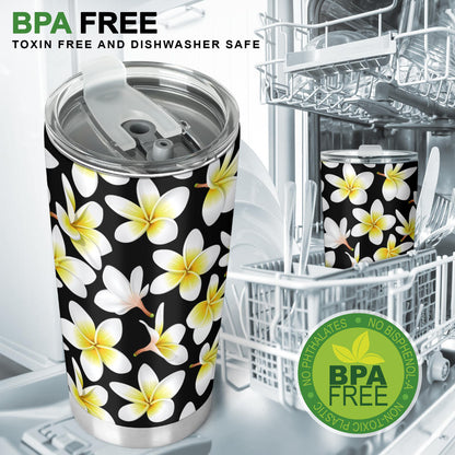 Yellow Plumeria Hawaiian Flowers Tumbler