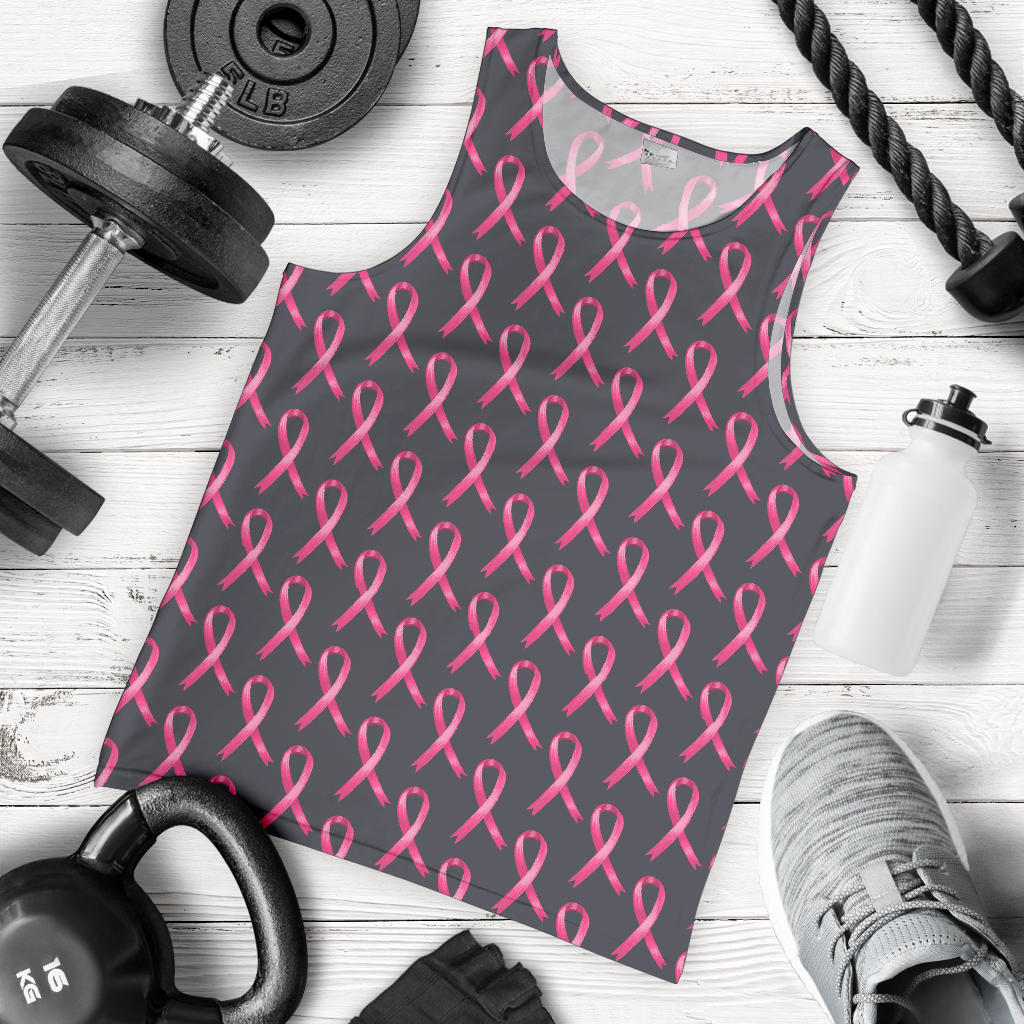 Breast Cancer Awareness Pattern Men Tank Top