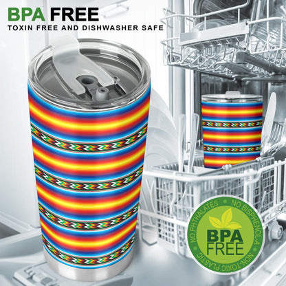 Mexican Blanket ZigZag Print Pattern Tumbler
