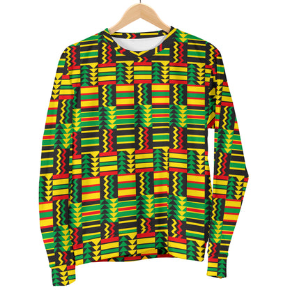 African Zip Zag Print Pattern Women Long Sleeve Sweatshirt