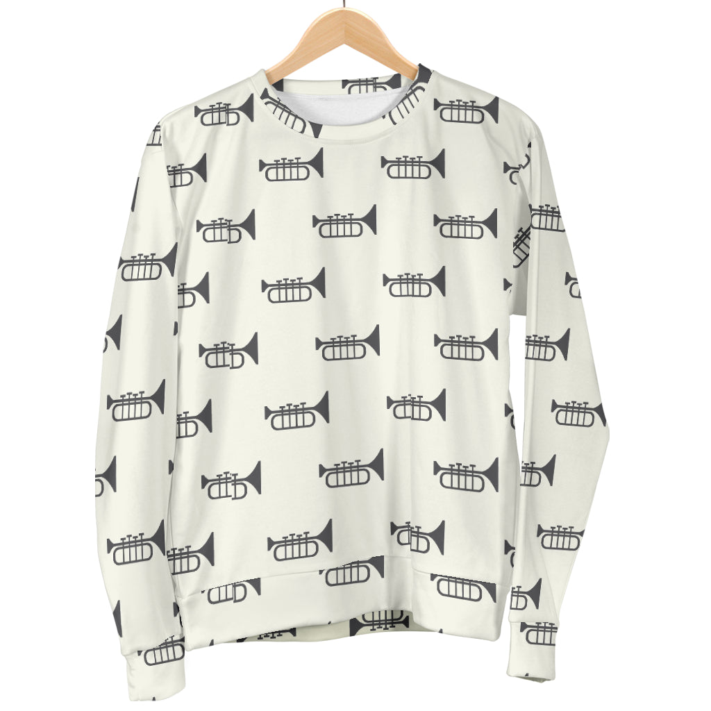 Trumpet Pattern Themed Print Women Long Sleeve Sweatshirt