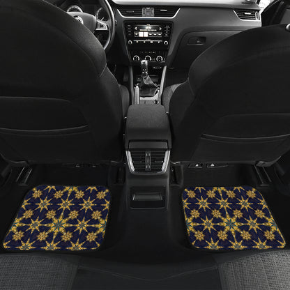 kaleidoscope Gold Print Design Car Floor Mats Front Back