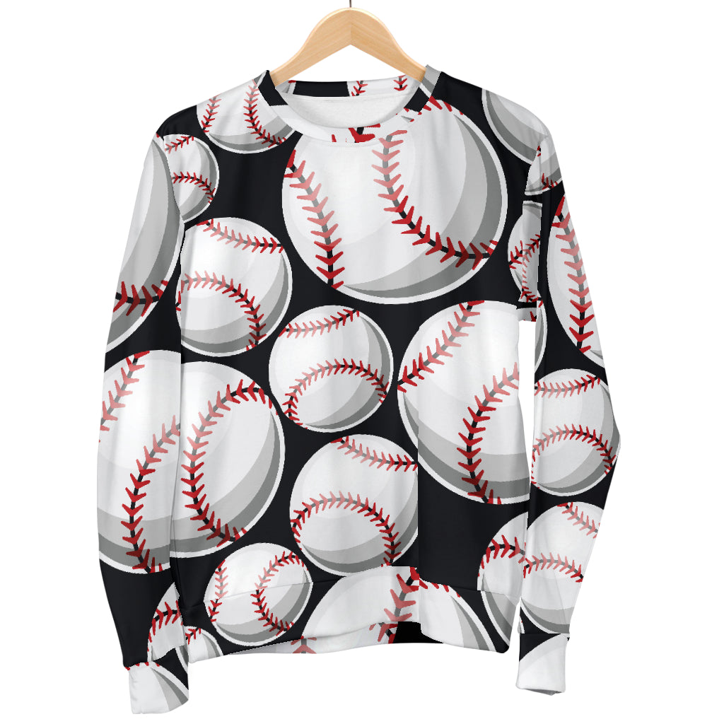 Baseball Black Background Men Long Sleeve Sweatshirt