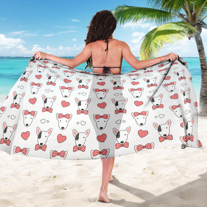 Bull Terriers Pattern Print Design 08 Sarong Pareo Wrap