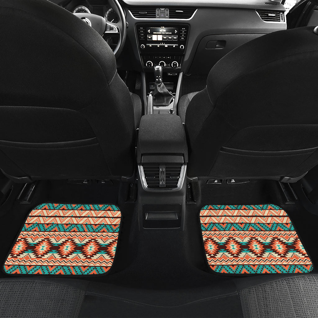 Navajo Western Style Print Pattern Car Floor Mats Front Back