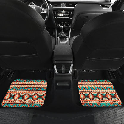 Navajo Western Style Print Pattern Car Floor Mats Front Back