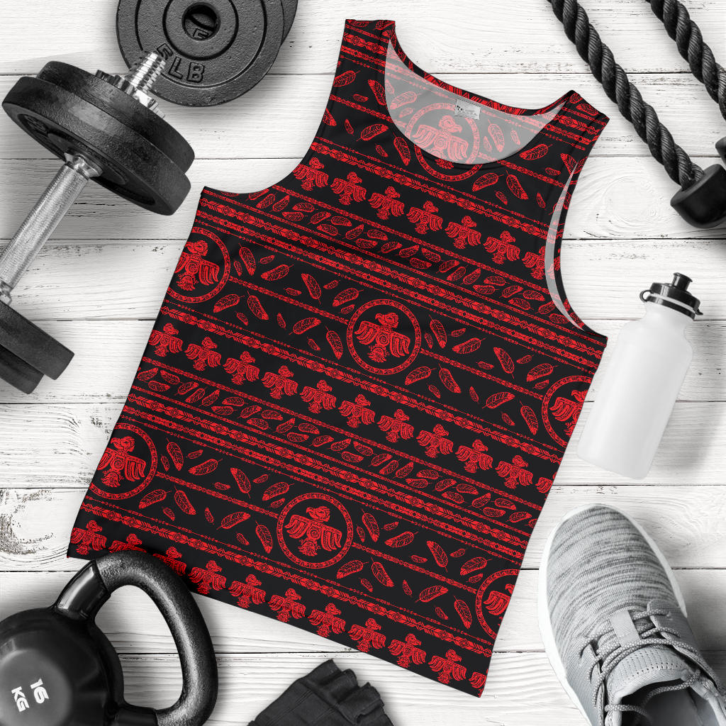 Native American Eagle Themed Print Men Tank Top