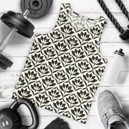 Lotus Pattern Print Men Tank Top