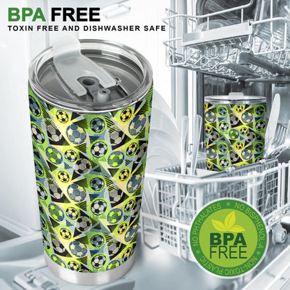 Soccer Ball Themed Print Pattern Tumbler