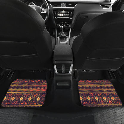 Southwest Ethnic Design Themed Print Car Floor Mats Front Back