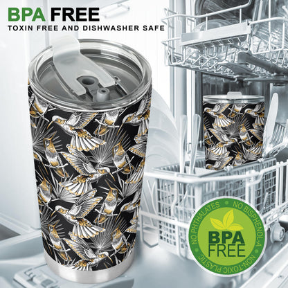 Hummingbird Gold Design Themed Print Tumbler