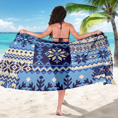 Nordic Pattern Print Design A04 Sarong Pareo Wrap