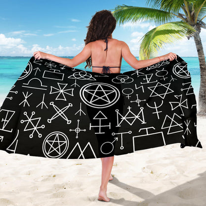 Pentagram Pattern Print Design A02 Sarong Pareo Wrap