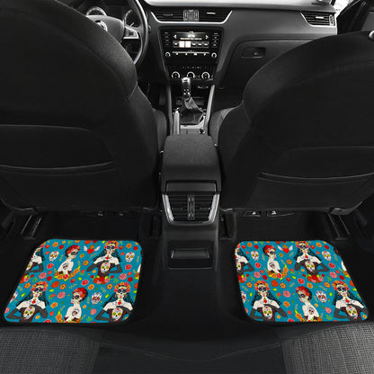 Day of the Dead Old School Girl Design Car Floor Mats Front Back