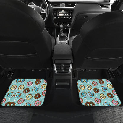 Emoji Donut Print Pattern Car Floor Mats Front Back