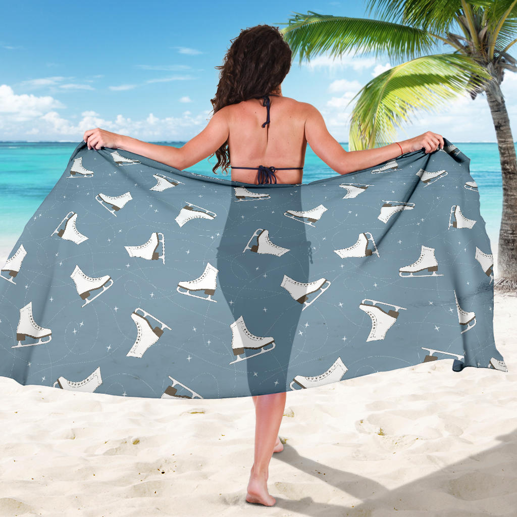 Ice Skate Pattern Print Design 02 Sarong Pareo Wrap