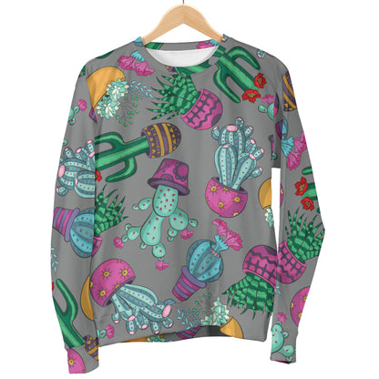 Cactus Colorful Print Pattern Women Long Sleeve Sweatshirt