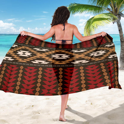 Native Pattern Print Design A02 Sarong Pareo Wrap