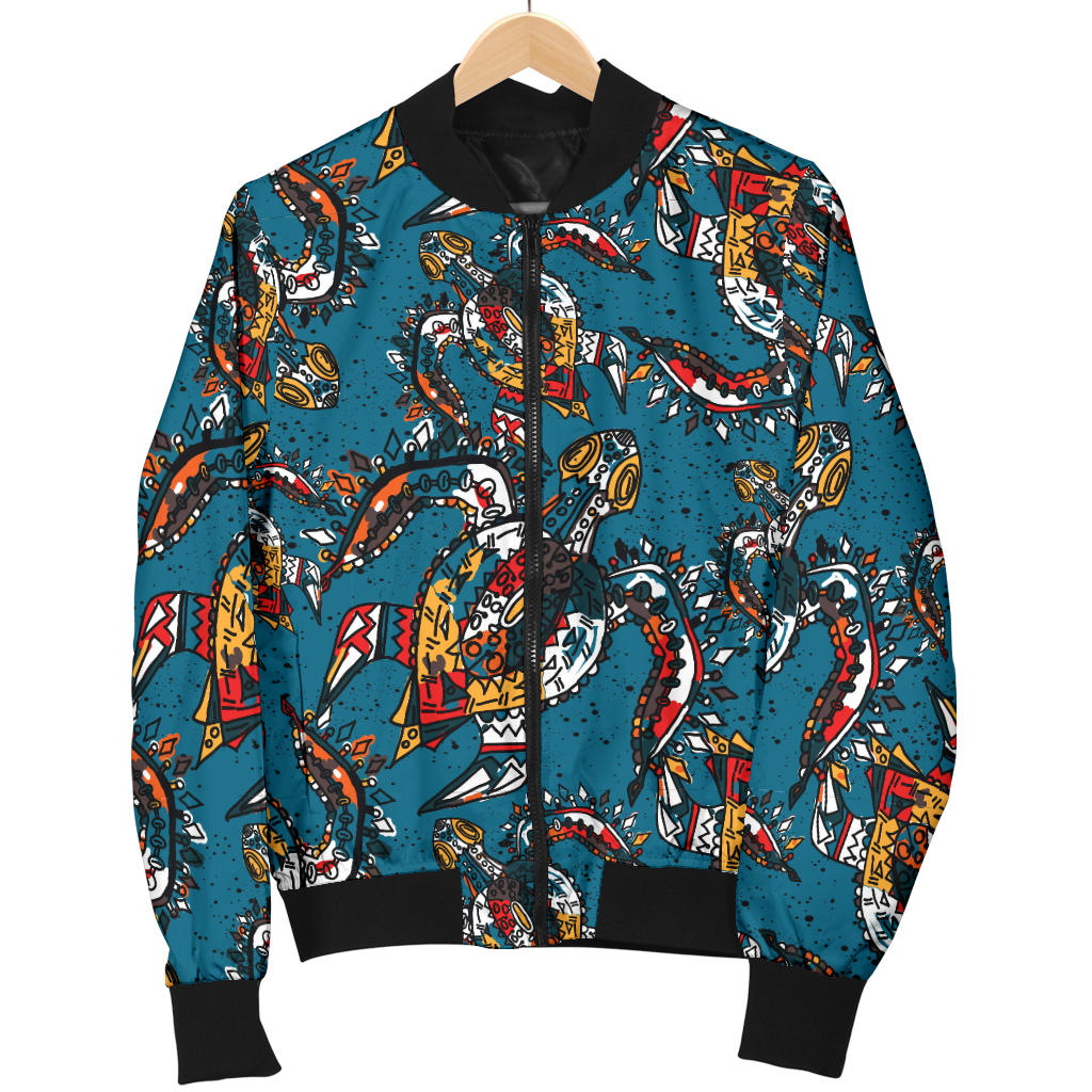 Sea Turtle Tribal Colorful Hand Drawn Men Bomber Jacket