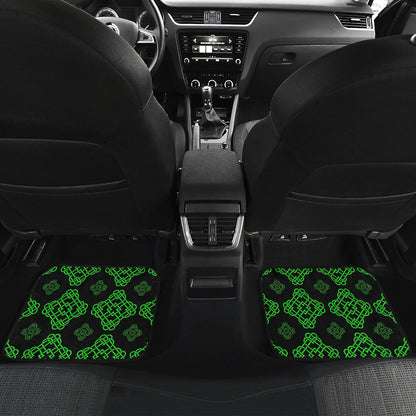 Celtic Knot Green Neon Design Car Floor Mats Front Back